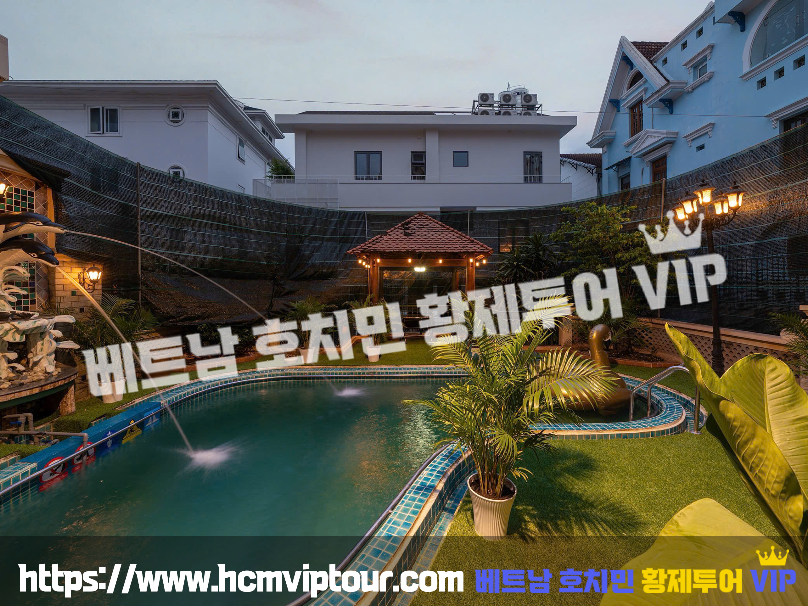 수영장과 테라스